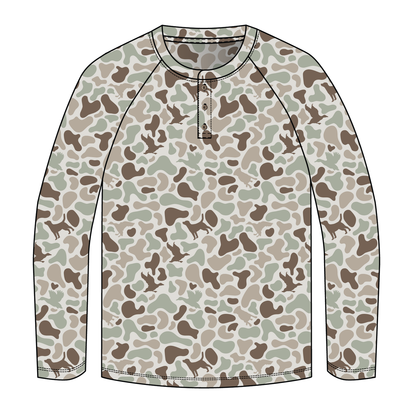 3 Button Henley | Diyala Camo