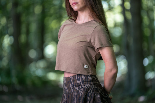Women's Crop Tee | Heather Caribou