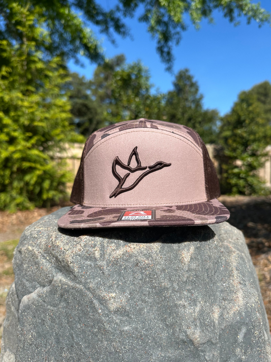 7 Panel Bark Duck Camo Hat | Brown Icon