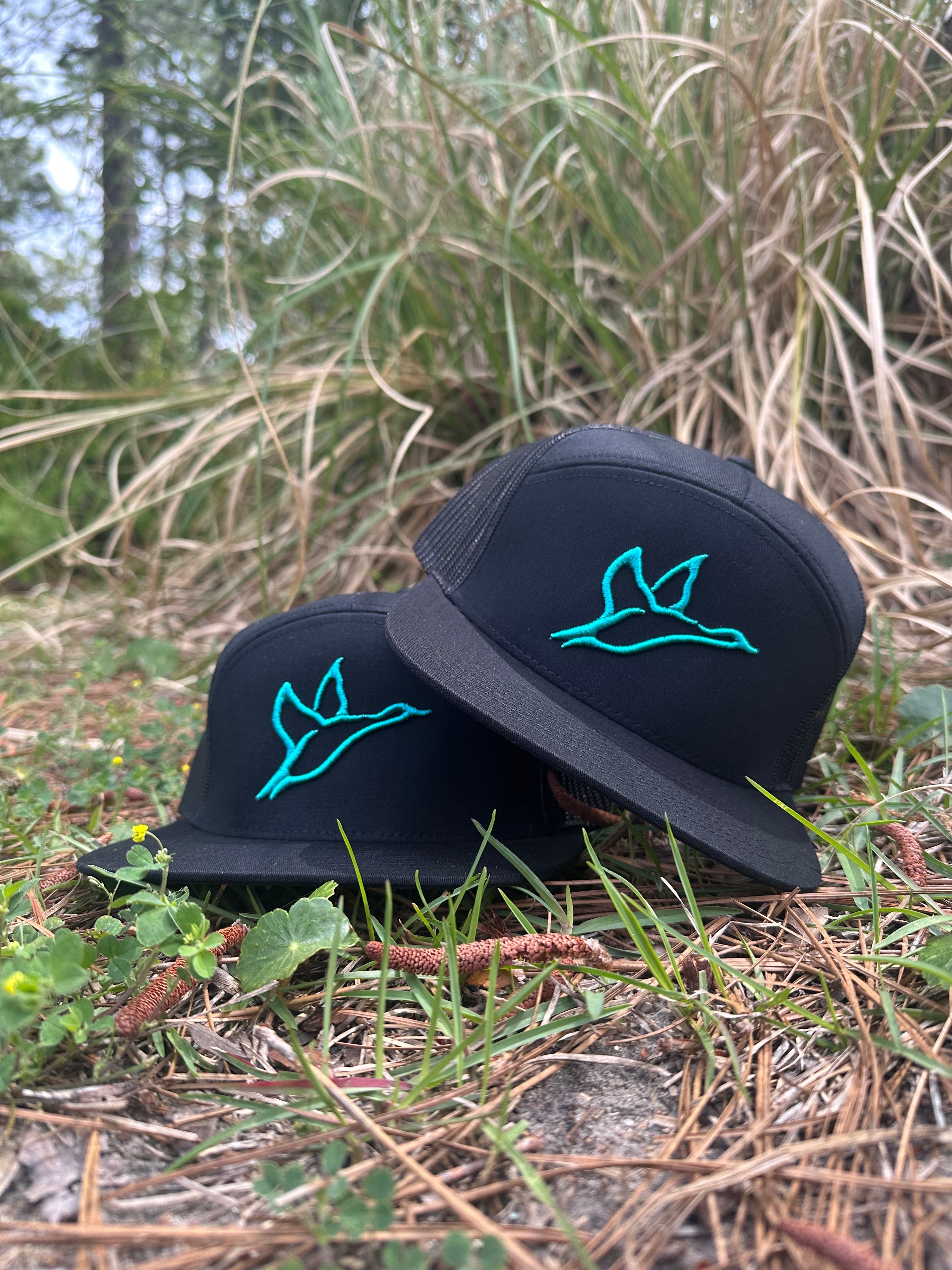 7 Panel Black Hat | Seafoam Icon-Combat Waterfowl