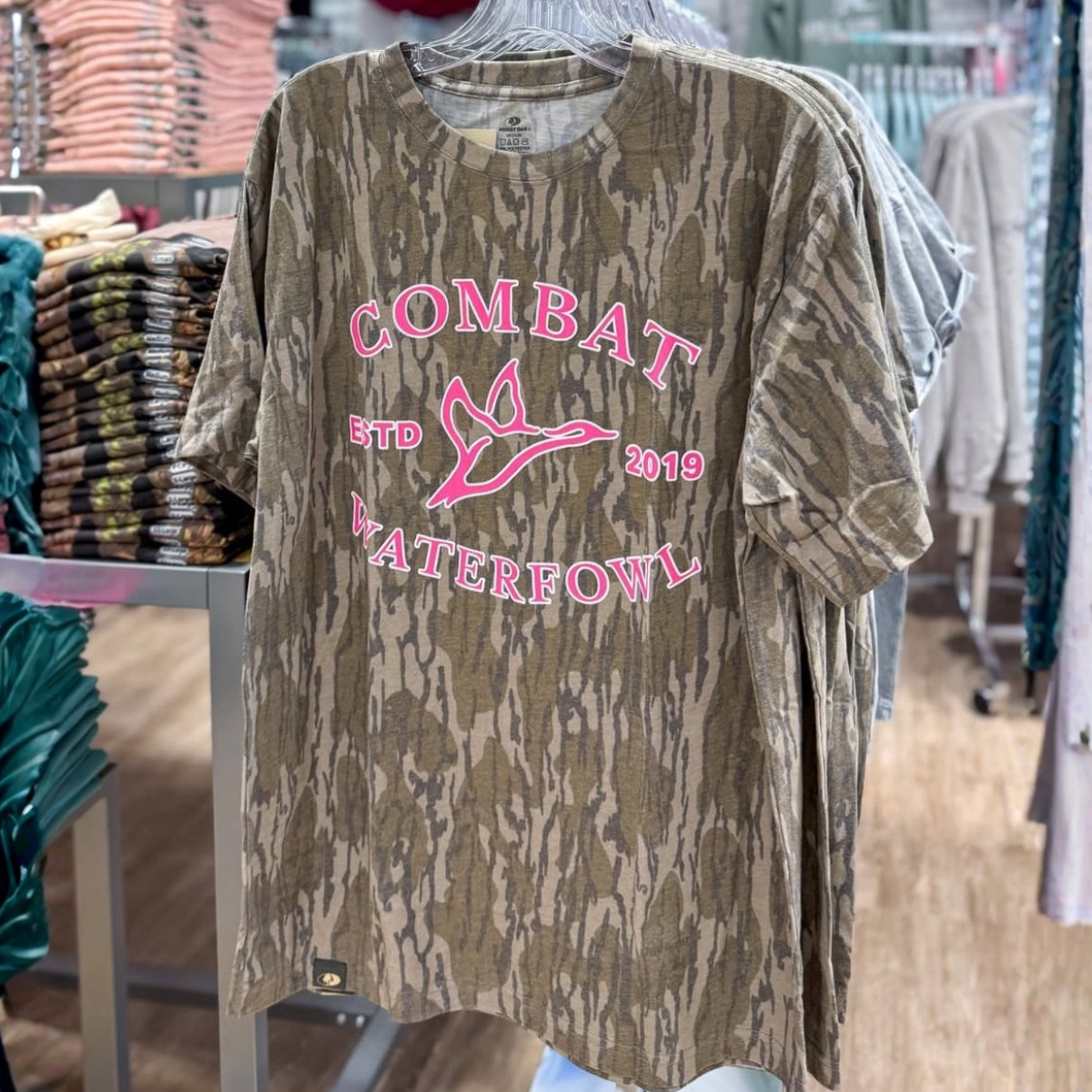 Washed Out Bottomland Tee – Pink Badge Logo