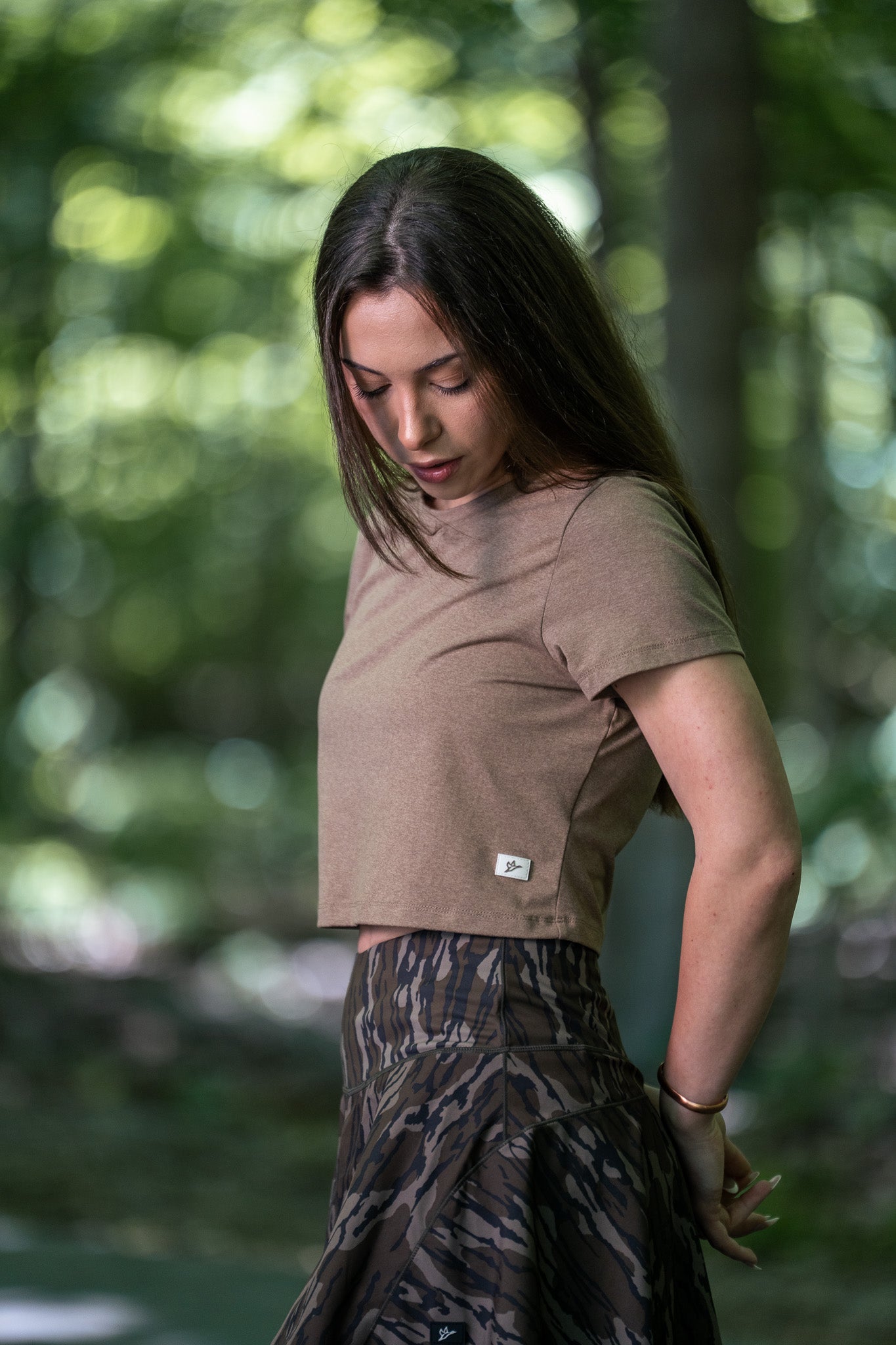 Women's Crop Tee | Heather Caribou