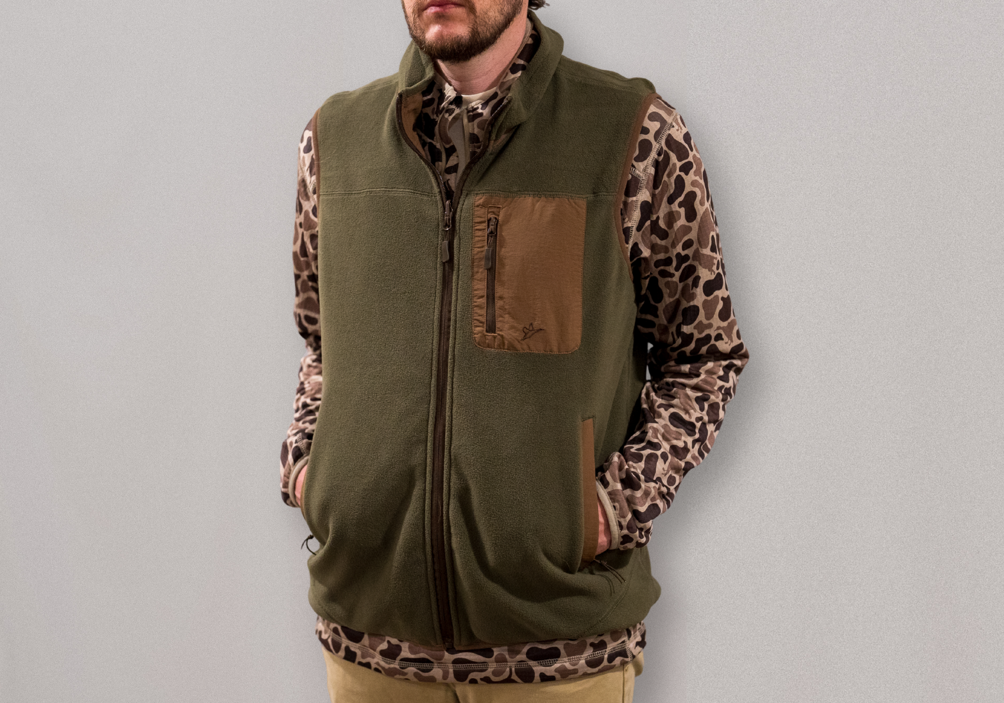 Flyway Fleece Vest | Fleece Reversible | Moss