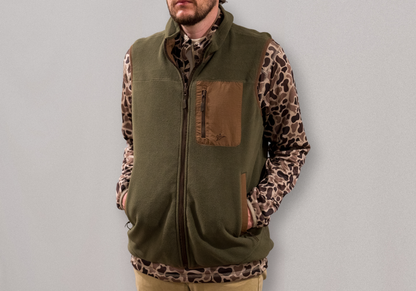 Flyway Fleece Vest | Fleece Reversible | Moss