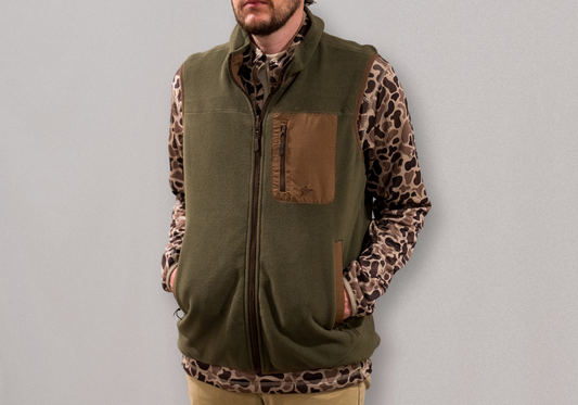 Flyway Fleece Vest | Fleece Reversible | Moss