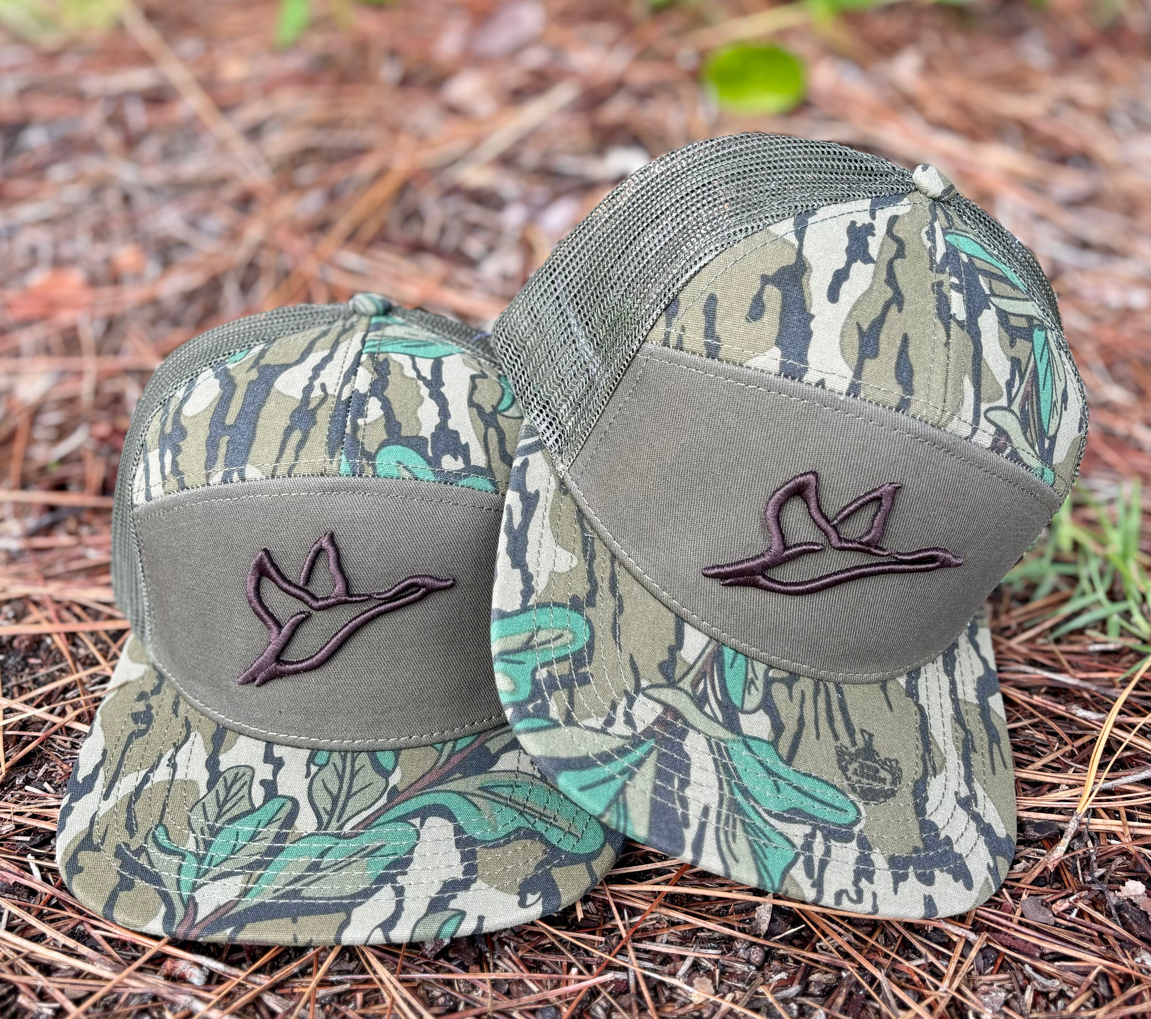 7 Panel Greenleaf/Olive Hat-Combat Waterfowl