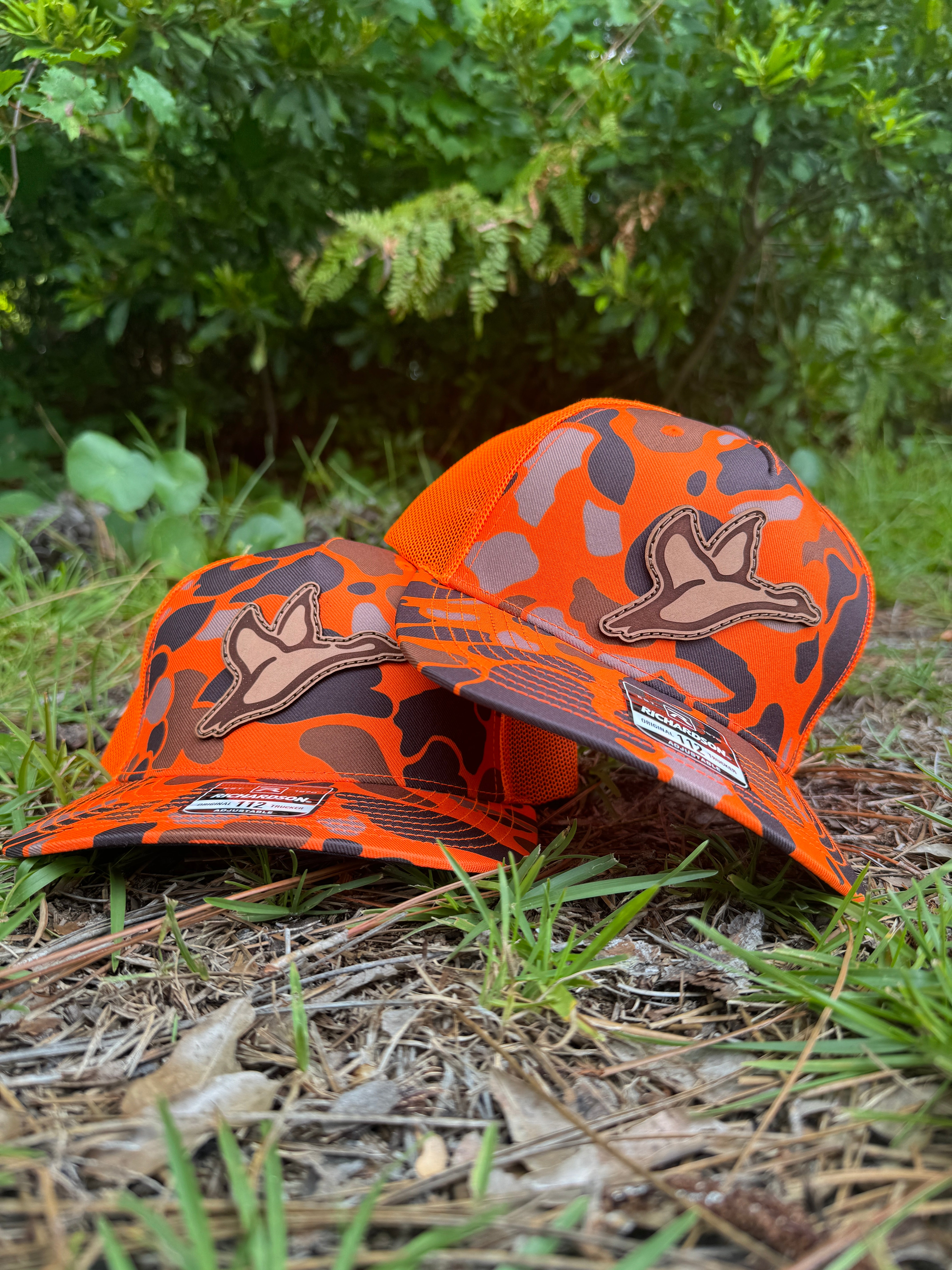 112 Blaze Orange Camo Hat Combat Waterfowl