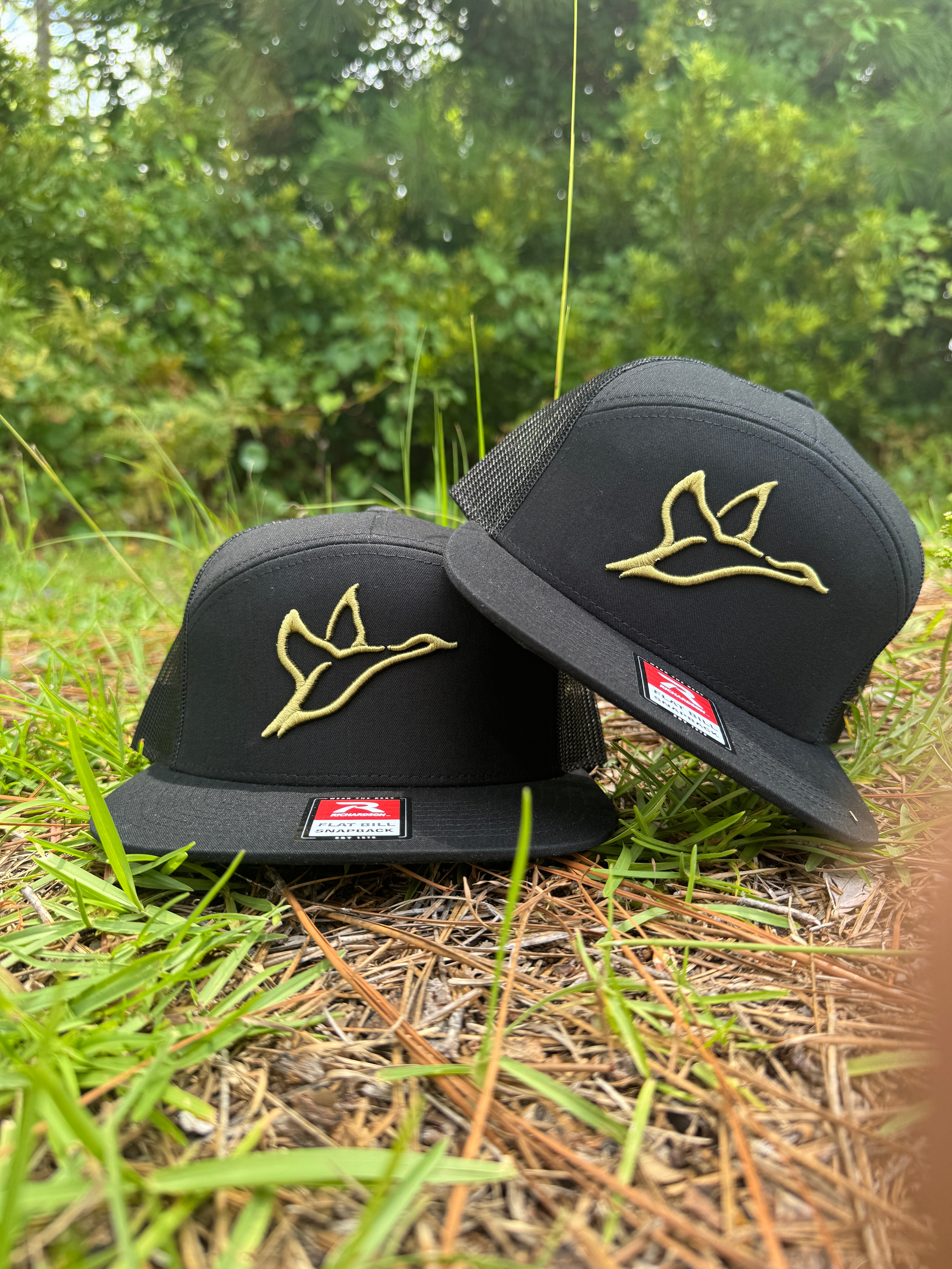 7 Panel Black Hat | Loden Icon-Combat Waterfowl