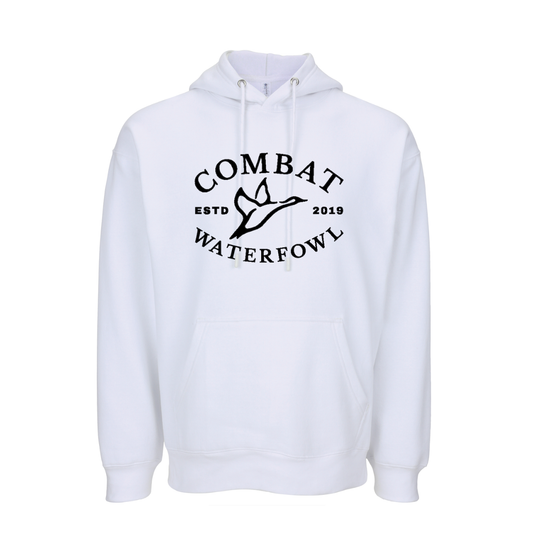 Midweight White Logo Hoodie