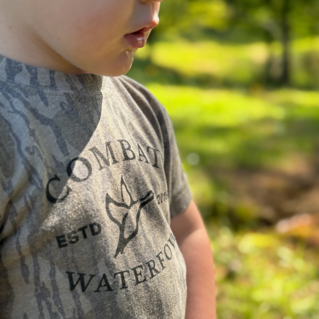 Toddler Mossy Oak Bottomland Washed Out Vintage Logo Tee-Combat Waterfowl