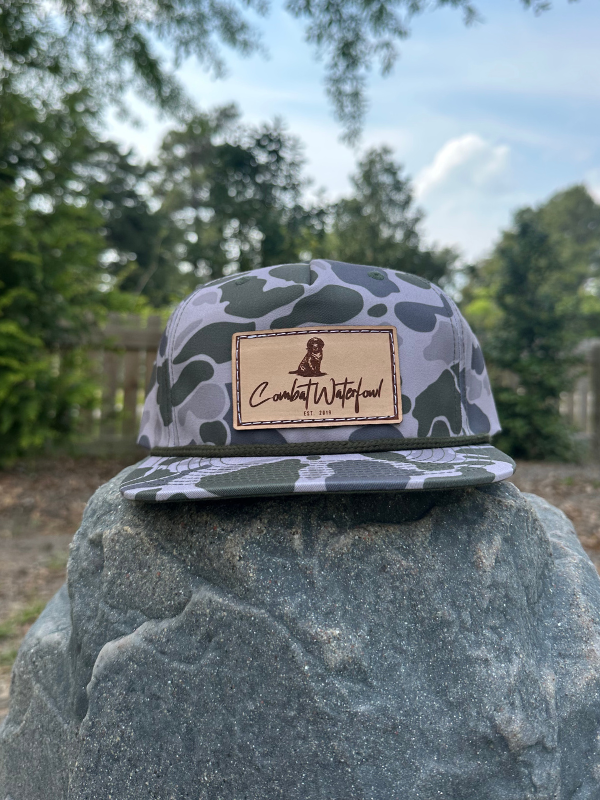Grandpa Rope Hat in Marsh Duck Camo | Lab Patch-Combat Waterfowl