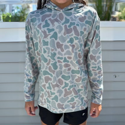 Youth Hooded Performance Shirt | Babylon Camo