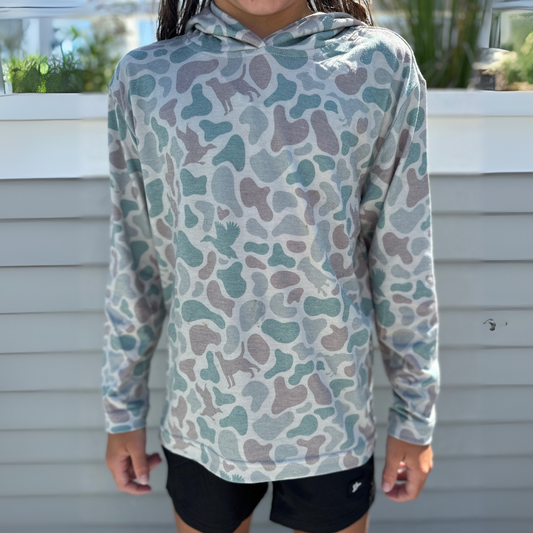 Youth Hooded Performance Shirt | Babylon Camo