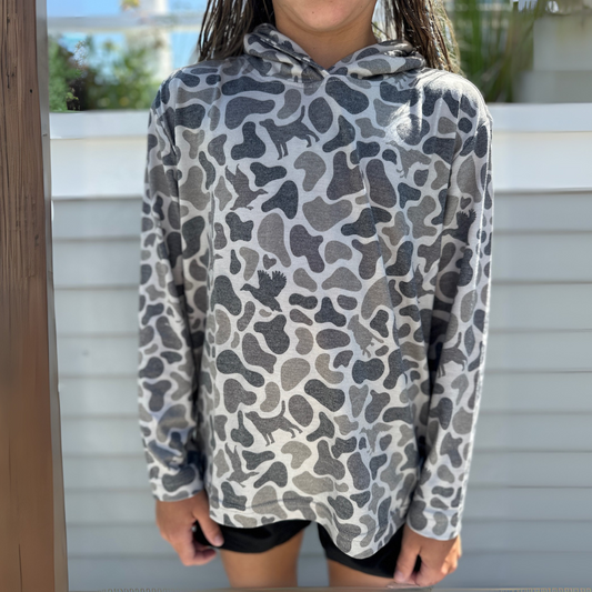 Youth Hooded Performance Shirt | Helmand Camo
